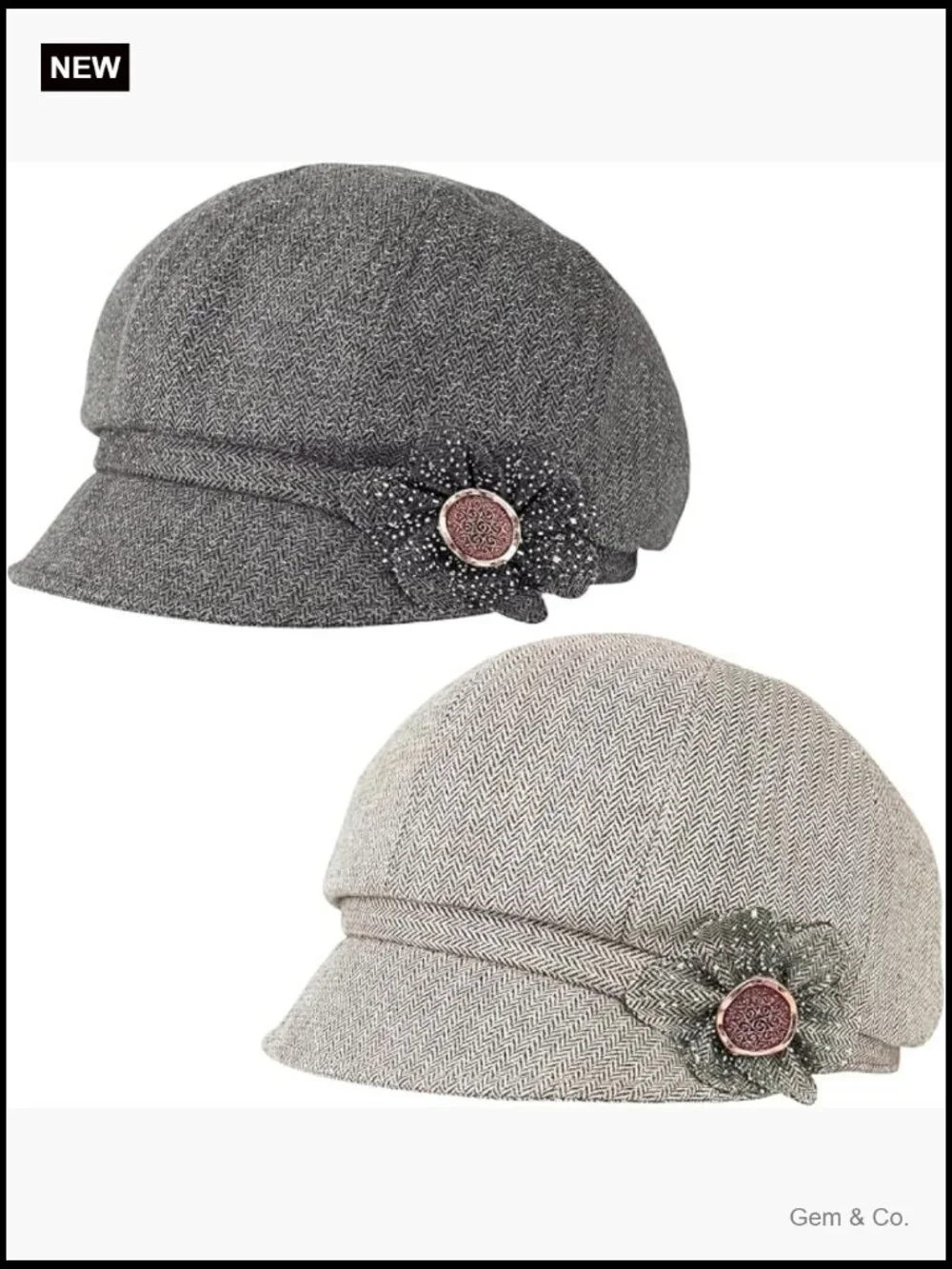 Vintage Newsboy Cap Adjustable Visor Cabbie Hat Beret